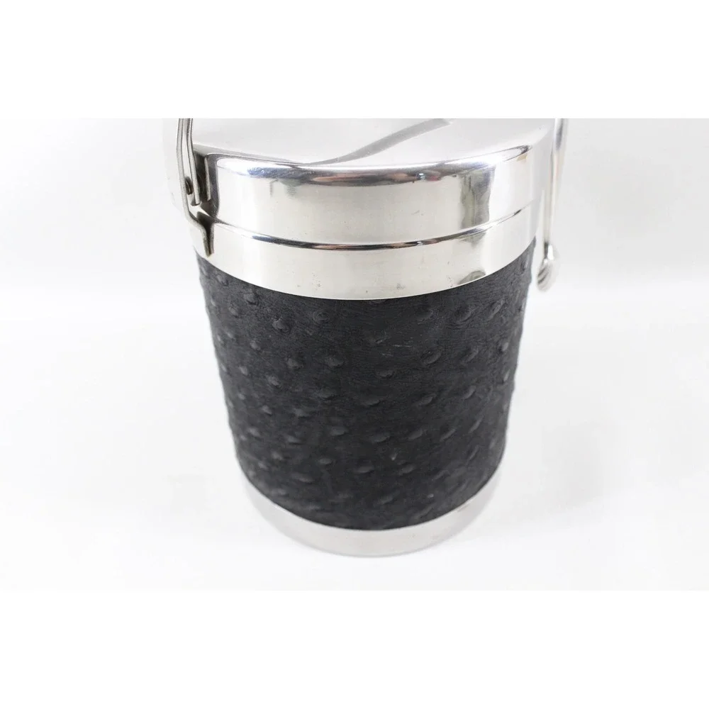 Small Vintage 1970s SUS INOX 18/10 ice Bucket, ice cube tongs stainless steel‎